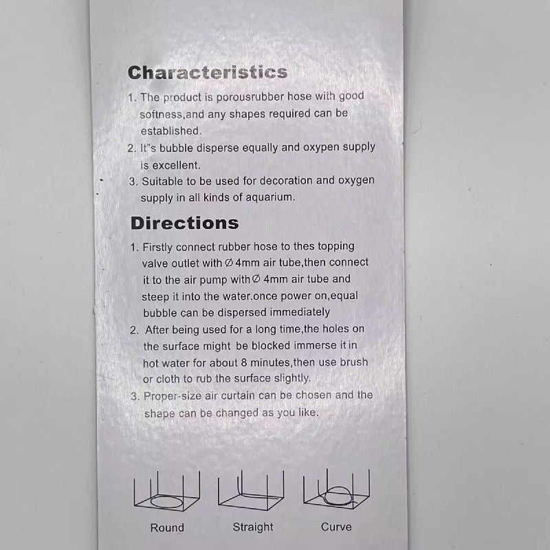 Air Curtain 75cm - Flexible Bubble Tube for Aquarium, Pond, Landscape - Aeration Pipe Air Pump Accessory