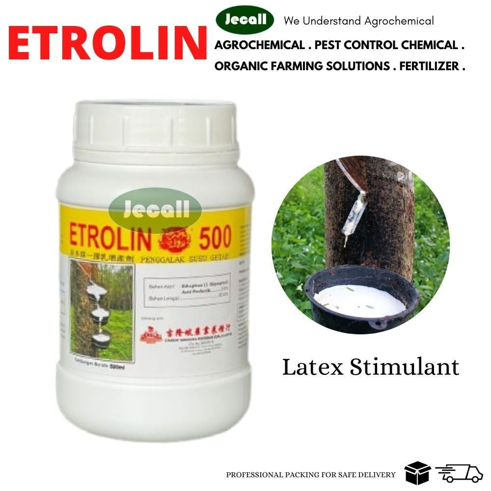 Etrolin 500 Latex Stimulant 500ml / Penggalak Susu Getah / Green Hijau / Ethephon 5% / 100% Original