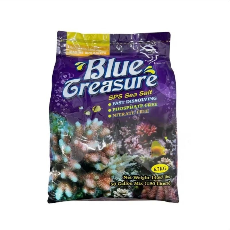 Blue Treasure SPS Sea Salt 6.7kg - For Saltwater Aquarium, Pond, Coral Tank, Landscape, Swimming Pool