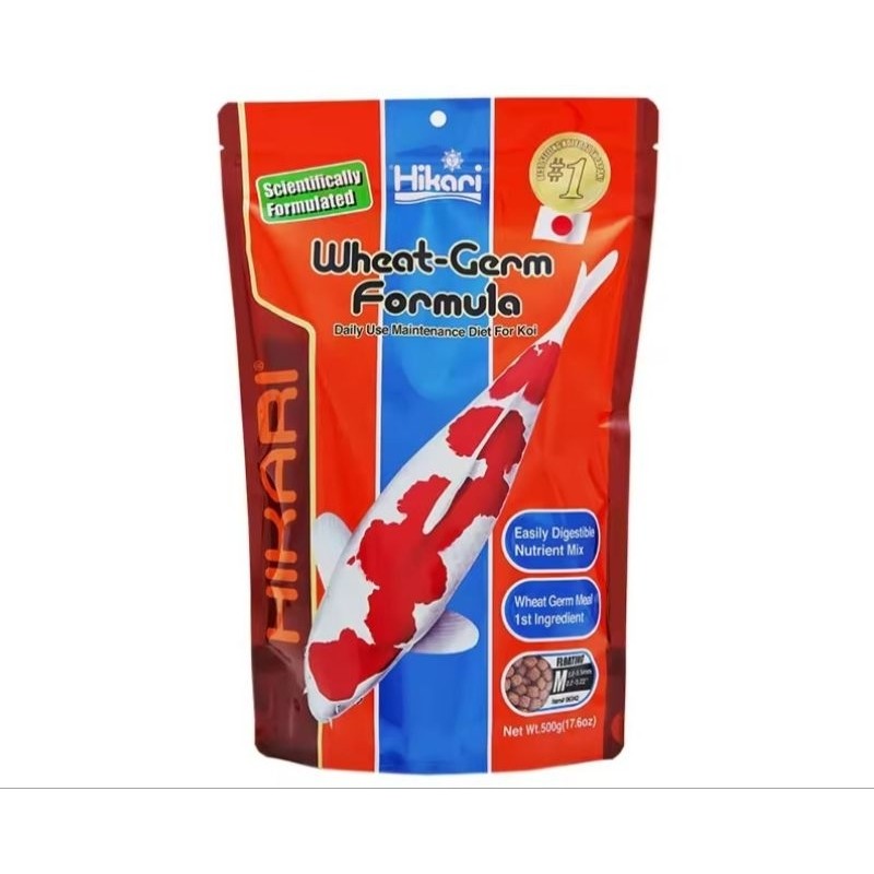 Hikari Wheat-Germ Koi Fish Food 500g (Small Pellet) | Easy Digestion | Makanan Ikan Kolam