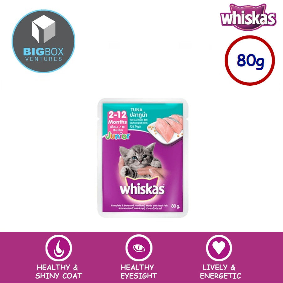 WHISKAS Makanan Kucing Basah Dalam Pek 80G