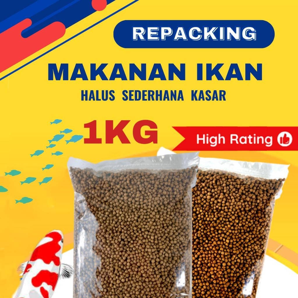 Makanan Ikan 1KG Premium Dindings untuk Ikan Guppy, Laga, Betta, Talapia, Keli, Kelah, Puyu, Koi & Lain2