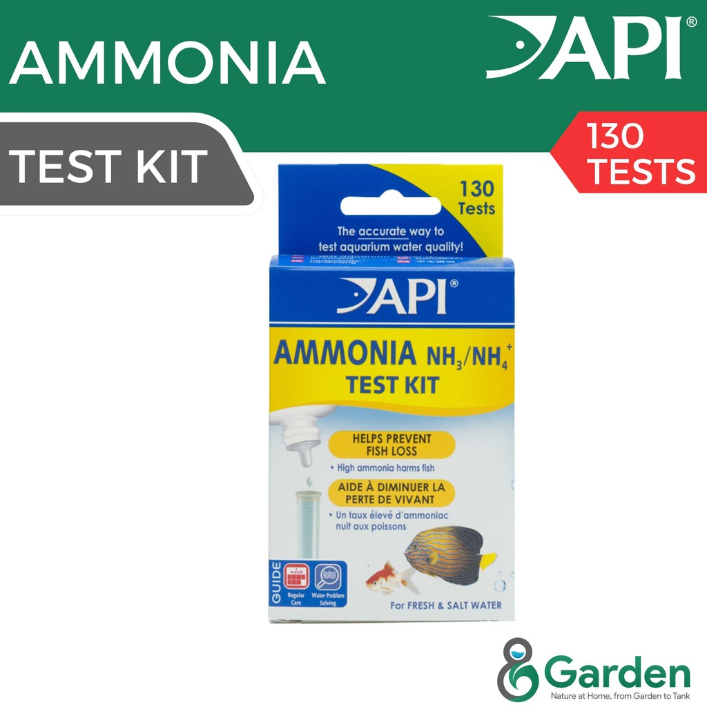 API Ammonia Test Kit Ujian Ammonia - Ujian Air Tawar & Garam untuk Akuarium dengan 130 Ujian Akurat dan Mudah Penggunaan