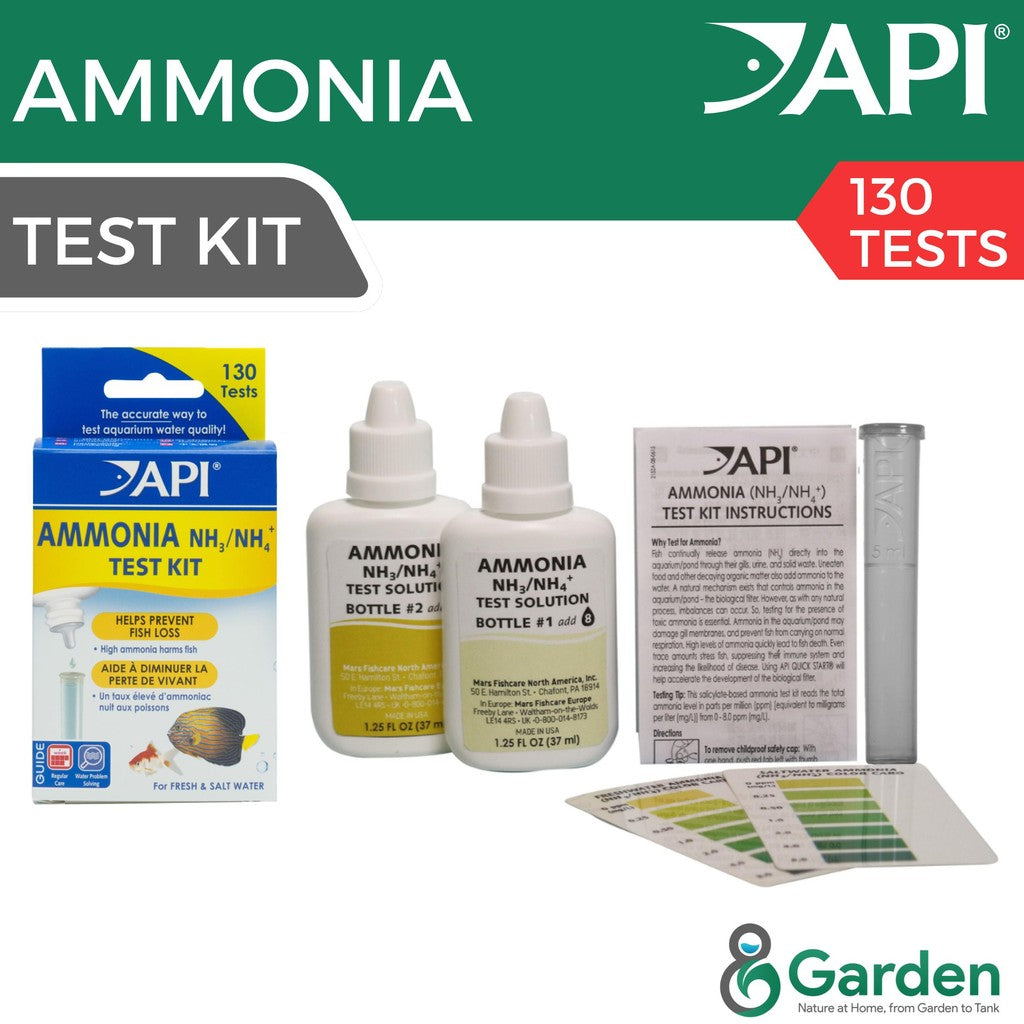 API Ammonia Test Kit Ujian Ammonia - Ujian Air Tawar & Garam untuk Akuarium dengan 130 Ujian Akurat dan Mudah Penggunaan