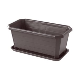 Felton FBL2324 · Dark Brown · Planter with attached saucer · 370 × 190 × 163 mm
